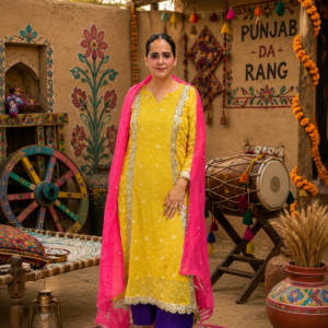 Mustard Yellow Haldi & Mehndi Suit Set